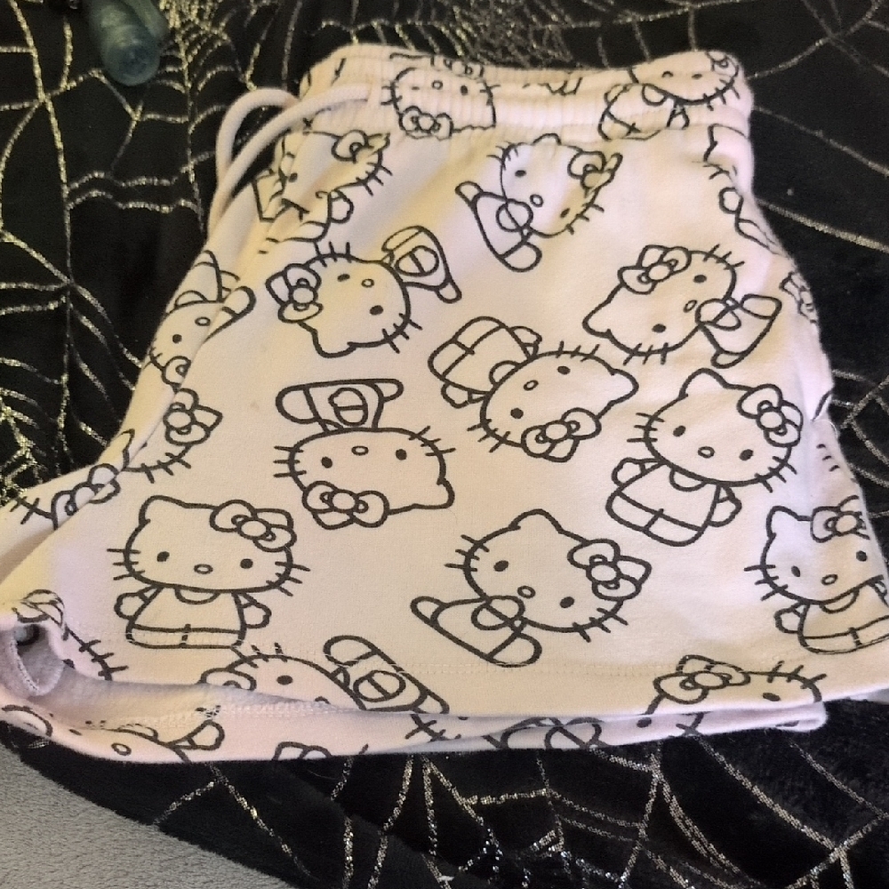 Hello Kitty Diaper Cover - White with Black Print